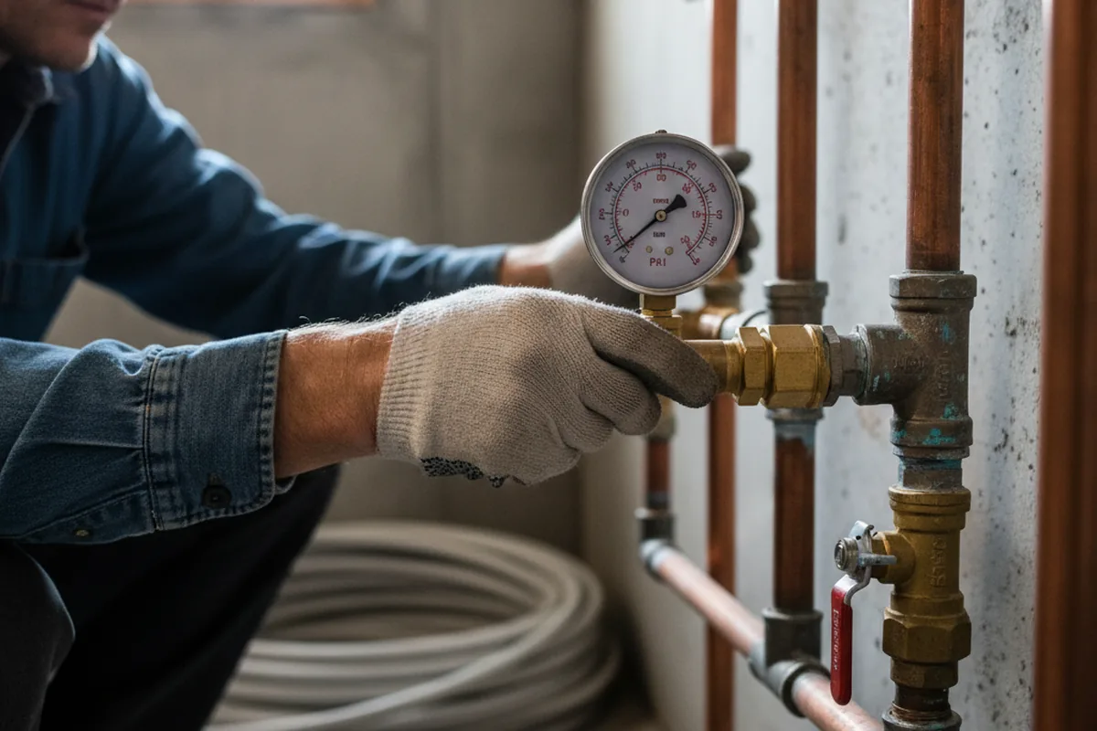 Pressure testing a repaired line during Water Line Repair in Loa